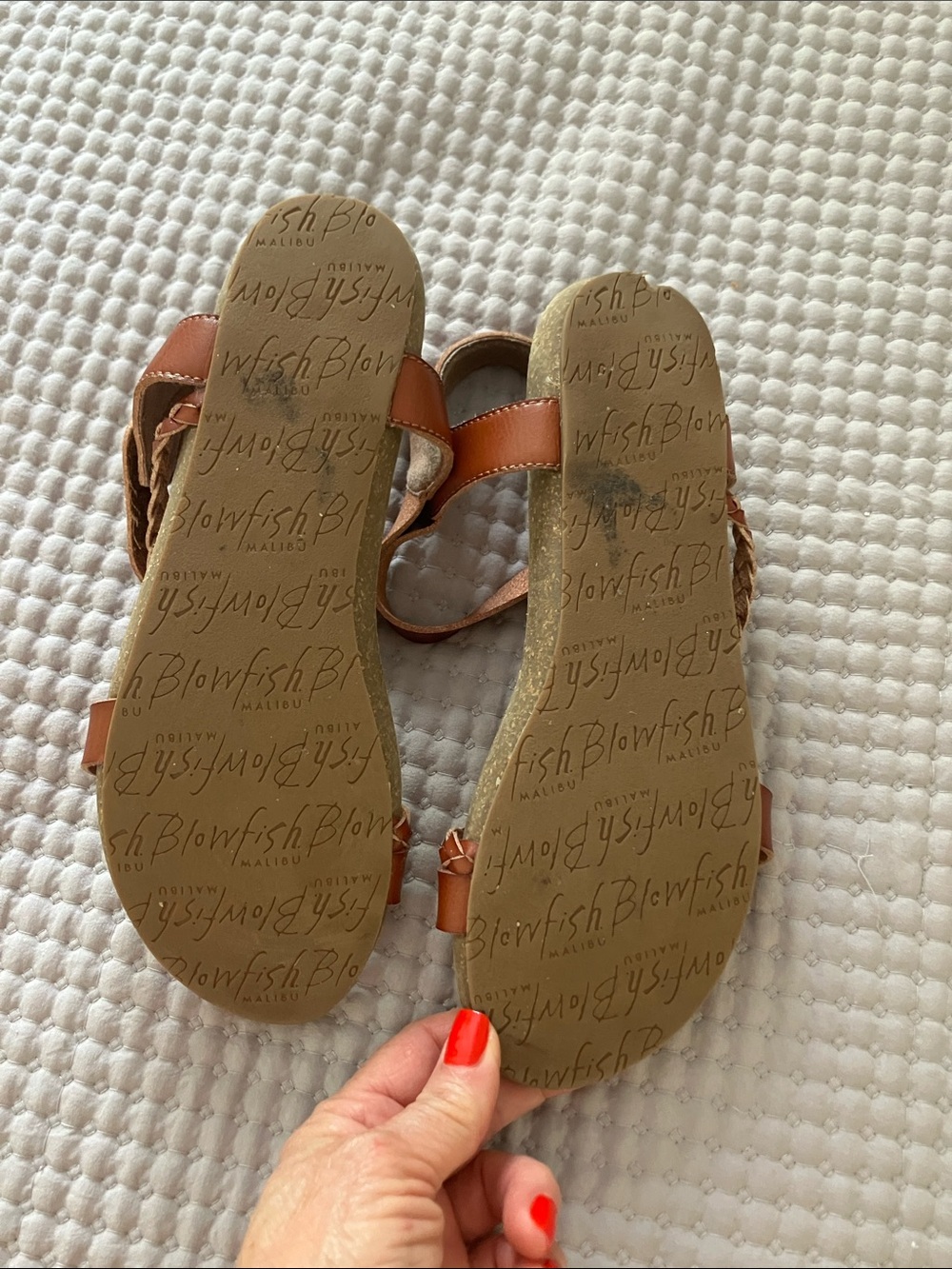 Blowfish Tan Braided Strap Flat Sandals - Picture 6 of 7